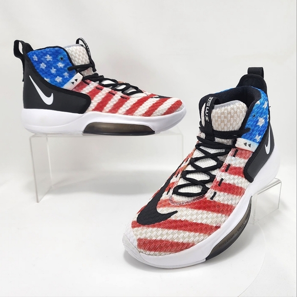 NIKE ZM RIZE - Sneakers, custom color, USA, red, white & blue, size 10 - Picture 1 of 9